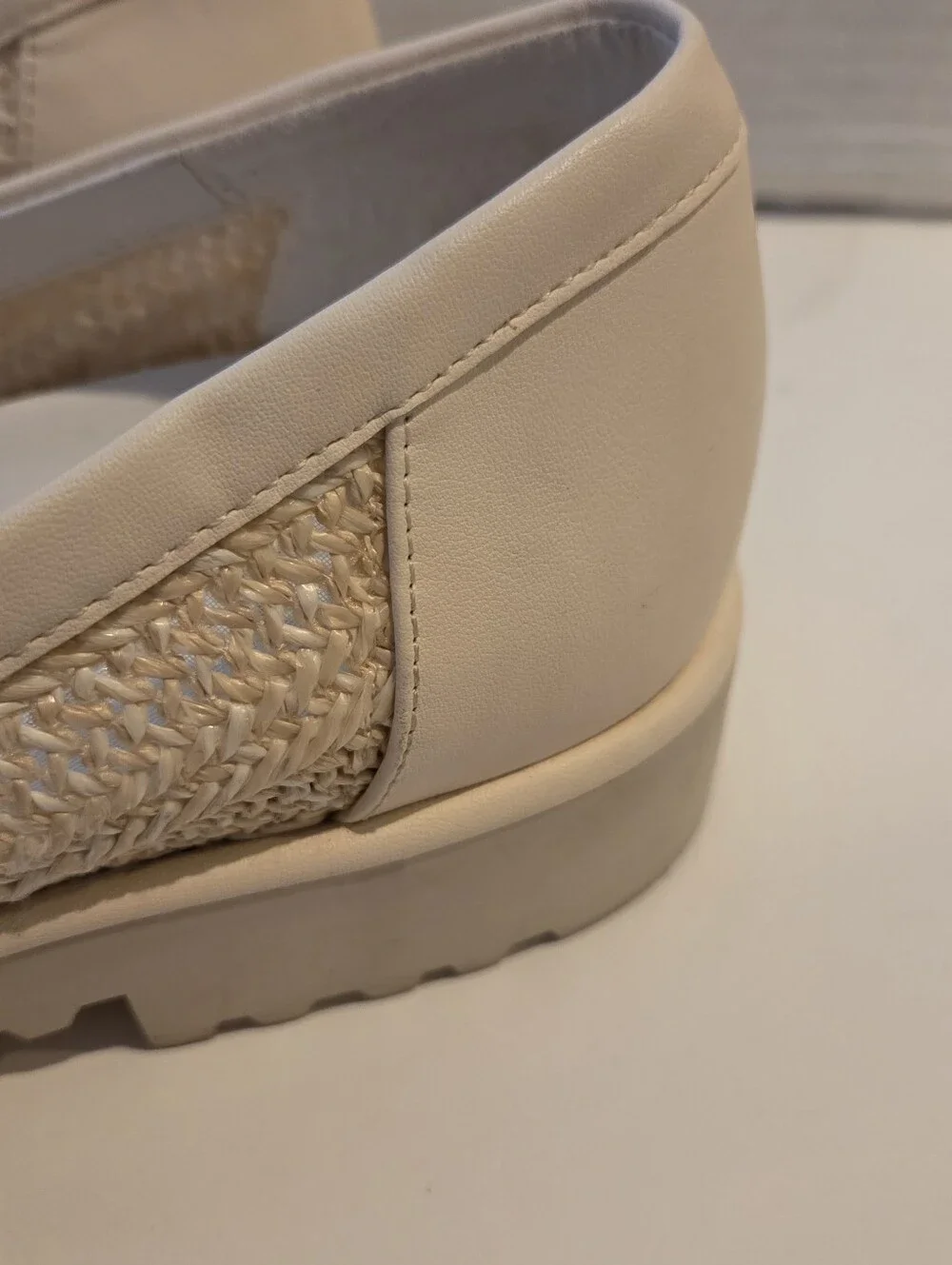 Franco Sarto Lug Sole Loafers shoes size 8.5 Carolynn Tassel Raffia espadrilles